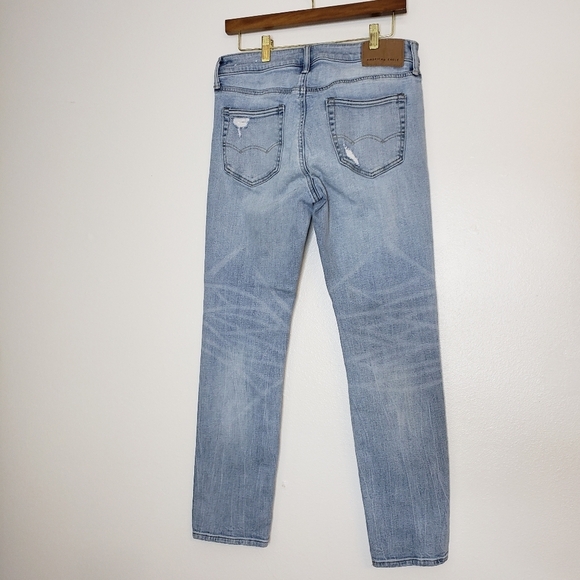 American Eagle Outfitters Next Level Distressed Skinny Jeans Light Blue Denim - Picture 12 of 13